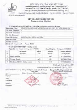 Kết quả thí nghiệm Phụ gia Bê tông - HK001